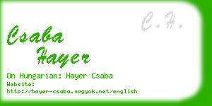 csaba hayer business card